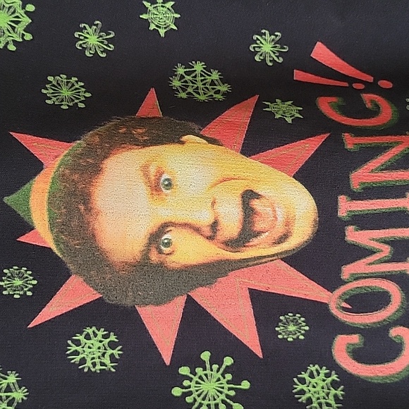 Elf Santa's Coming! Unisex Navy Blue Hoodie Sweatshirt- Size S- New! - Picture 2 of 9